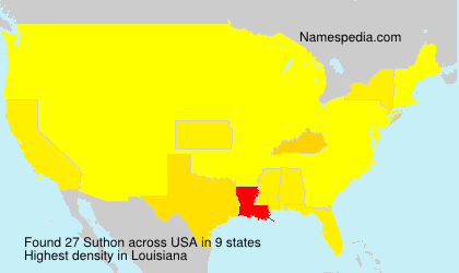Surname Suthon in USA