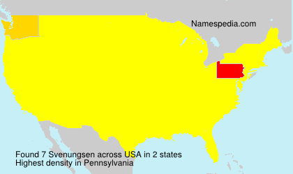 Surname Svenungsen in USA