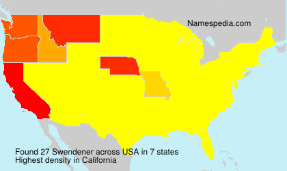 Surname Swendener in USA