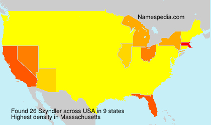 Surname Szyndler in USA