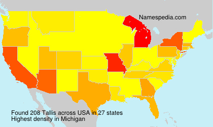 Surname Tallis in USA