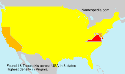 Surname Taousakis in USA Surname Taousakis in USA