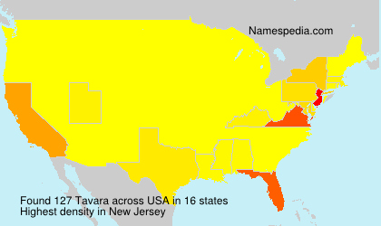 Surname Tavara in USA