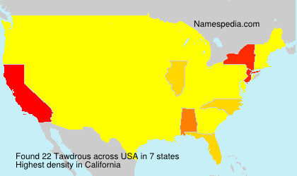 Surname Tawdrous in USA