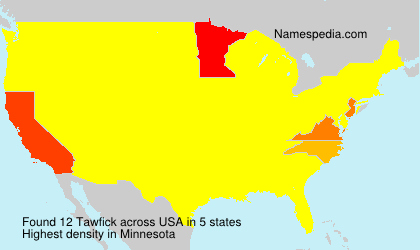 Surname Tawfick in USA Surname Tawfick in USA