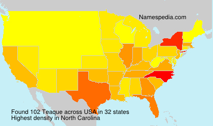 Surname Teaque in USA Surname Teaque in USA