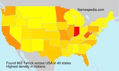 Surname Tetrick in USA Surname Tetrick in USA