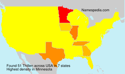 Surname Thillen in USA Surname Thillen in USA