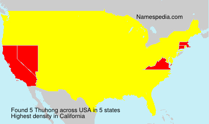 Surname Thuhong in USA Surname Thuhong in USA