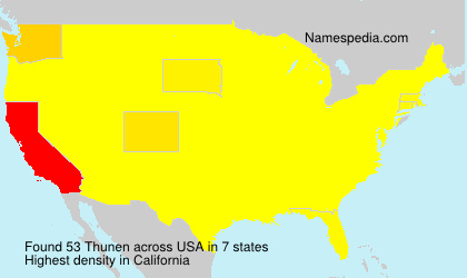 Surname Thunen in USA