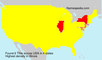 Surname Tillai in USA