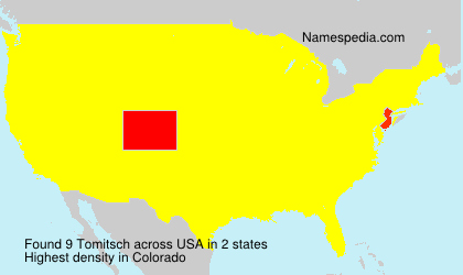 Surname Tomitsch in USA Surname Tomitsch in USA