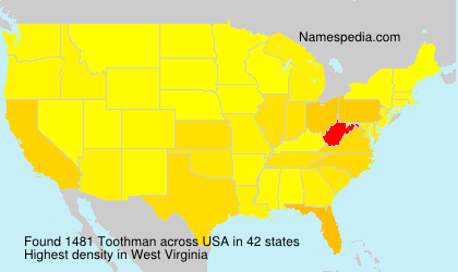 Surname Toothman in USA