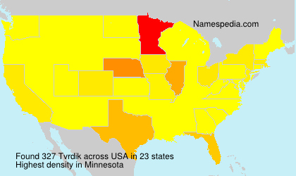 Surname Tvrdik in USA