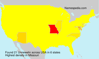 Surname Unnewehr in USA