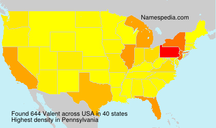 Surname Valent in USA