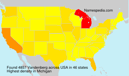 Surname Vandenberg in USA