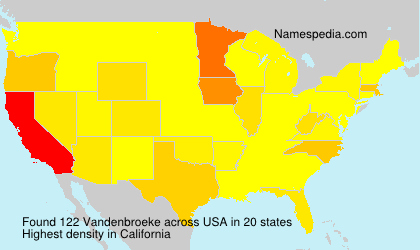 Surname Vandenbroeke in USA