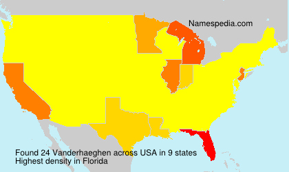Surname Vanderhaeghen in USA