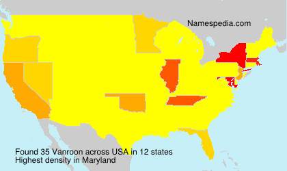 Surname Vanroon in USA