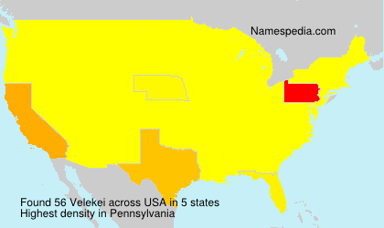 Surname Velekei in USA