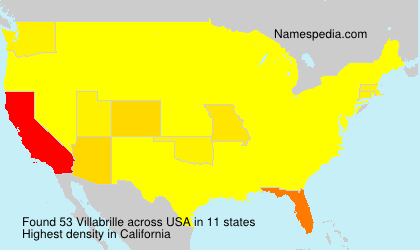 Surname Villabrille in USA