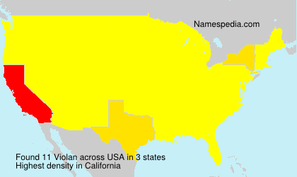 Surname Violan in USA