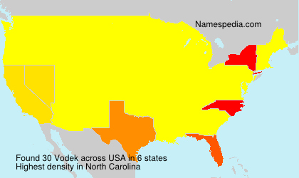Surname Vodek in USA