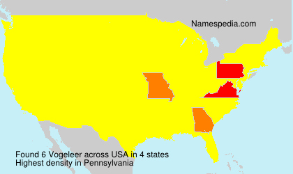Surname Vogeleer in USA