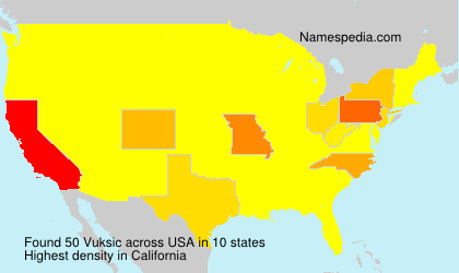 Surname Vuksic in USA