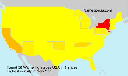 Surname Wameling in USA