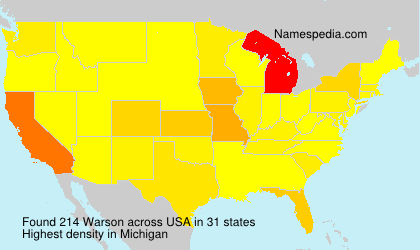 Surname Warson in USA