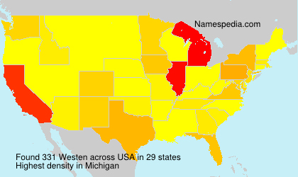 Surname Westen in USA