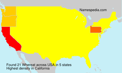 Surname Whereat in USA
