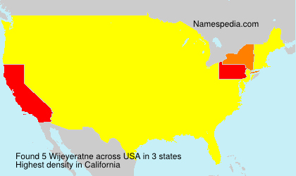Surname Wijeyeratne in USA