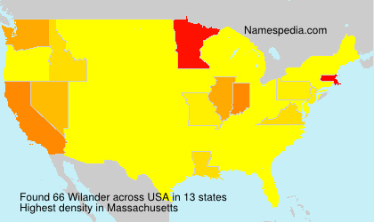 Surname Wilander in USA