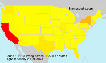 Surname Wong in USA