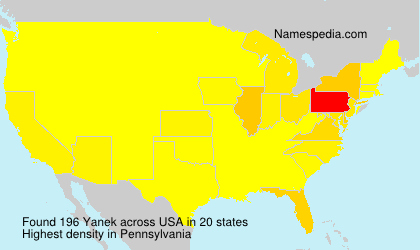Surname Yanek in USA