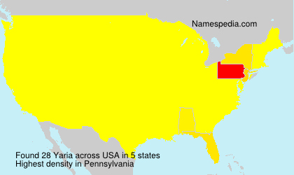 Surname Yaria in USA
