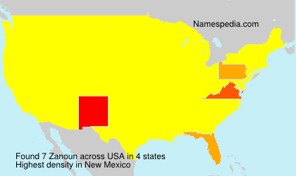 Surname Zanoun in USA