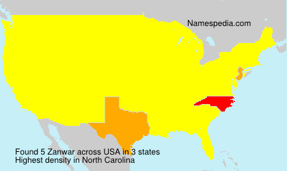 Surname Zanwar in USA