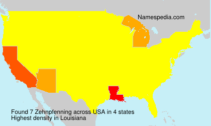 Surname Zehnpfenning in USA