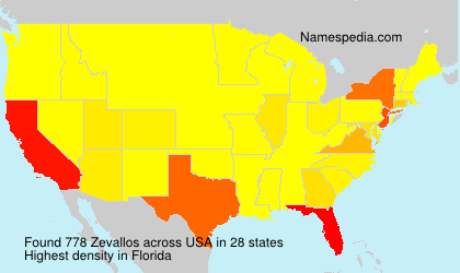Surname Zevallos in USA