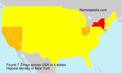 Surname Zinaja in USA Surname Zinaja in USA