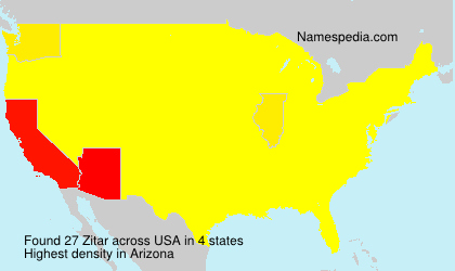 Surname Zitar in USA