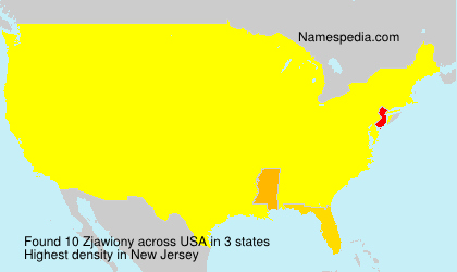 Surname Zjawiony in USA