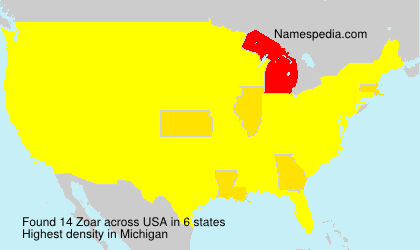 Surname Zoar in USA