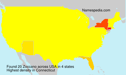 Surname Zoccano in USA