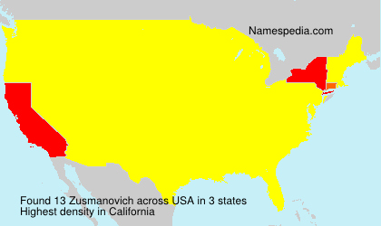 Surname Zusmanovich in USA Surname Zusmanovich in USA